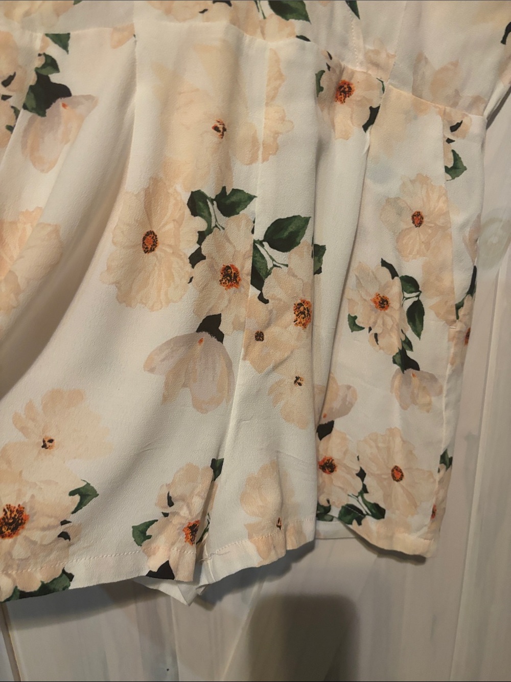 Dynamite Cream Floral Wrap Romper - Picture 4 of 10